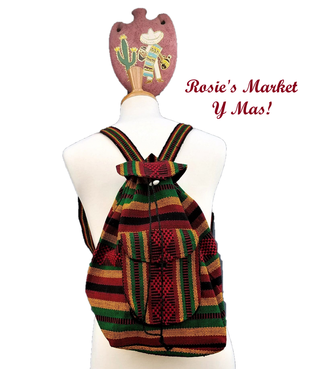 Vibrant Handwoven Mexican Backpack Boho Rosies Market Y Mas