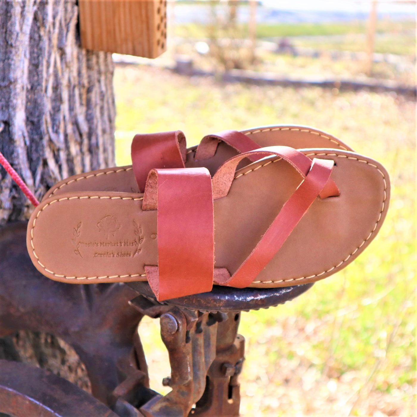 Mens slippers Brown leather sandals shoes handmade leather flats flip flops  | eBay