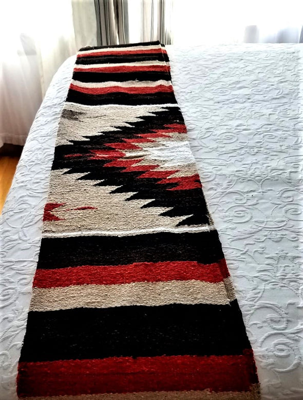 Beautiful Handwoven Diamond Pattern Mexican Blanket