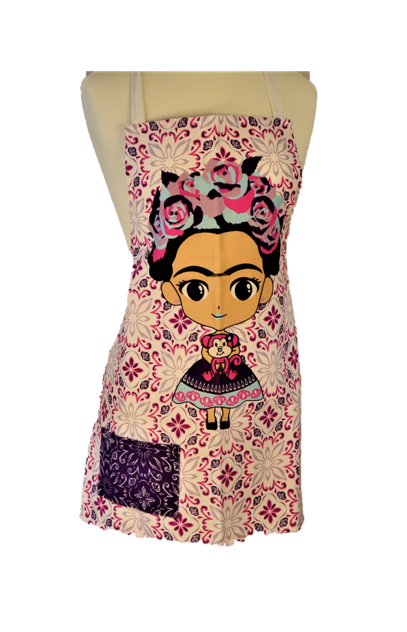 Handmade Adult Frida Print Apron.