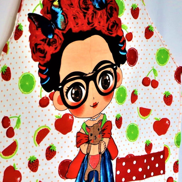 Handmade Adult Frida Print Apron.