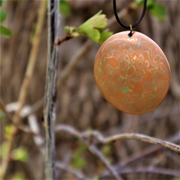 Copper & Nickel Mokume Gane Necklace Pendant