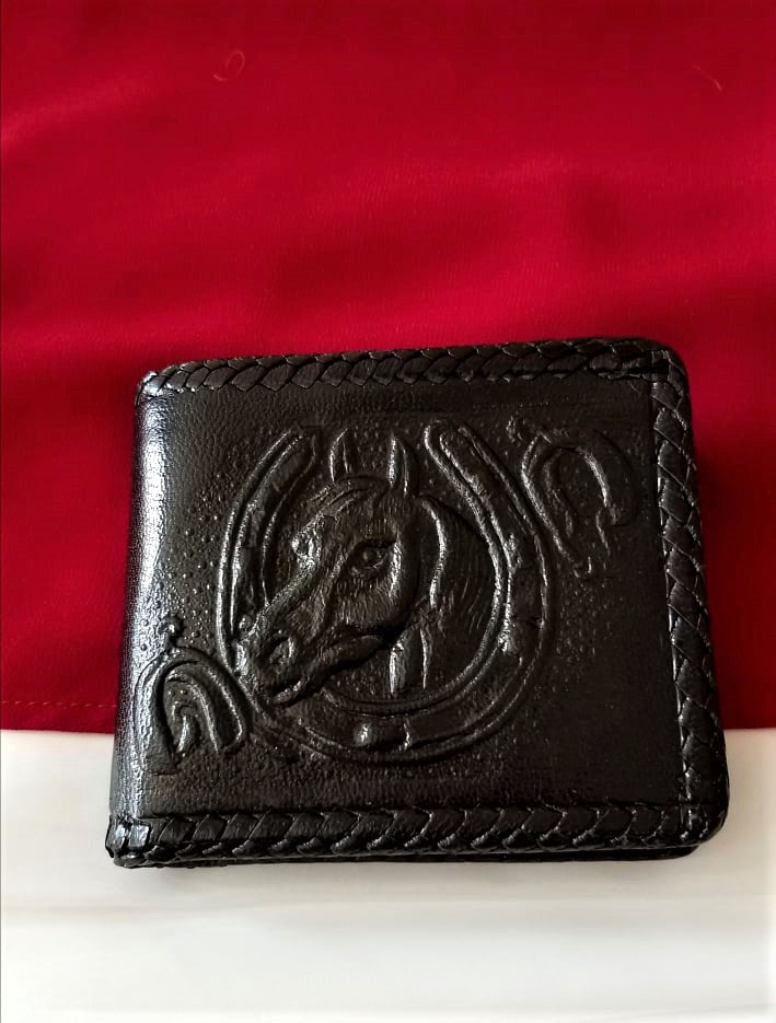 Men's Black Genuine Leather Wallet Made in Mexico Cartera de