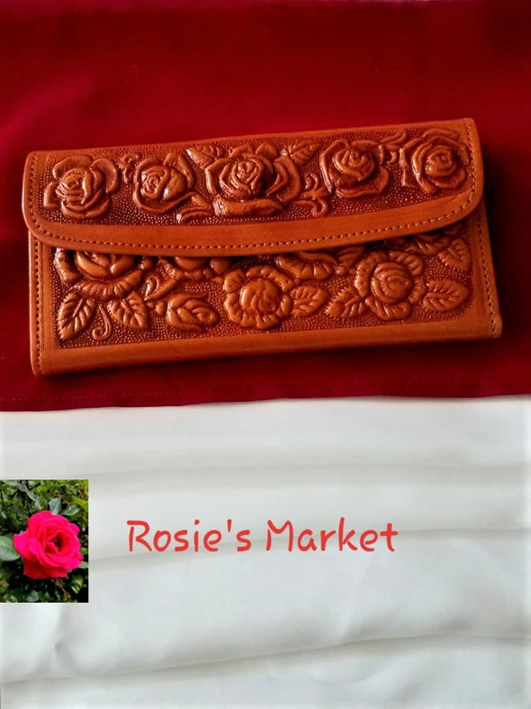 Beautiful Mexican Embossed Floral Women's Wallets